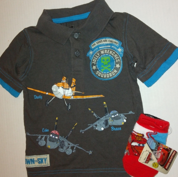 ☆BUNDLE☆Disney Planes Toddler Tee & NWT Disney Cars Socks Set☆ - Picture 3 of 14